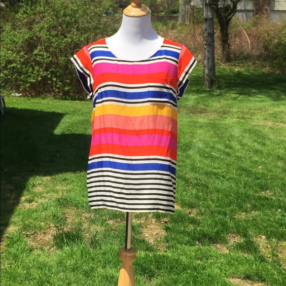Striped Cynthia Rowley Short Sleeved Top - Picture 2 of 11